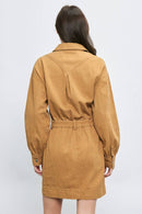 Long Sleeve Stitch Pocket Twill Utility Dress