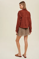 Corduroy Relaxed Crop Shacket