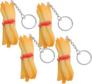 Dipping Sauce French Fries Block Silver Key Ring