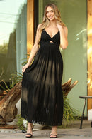 Twist Front Maxi Dress - Black