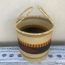Bolga/Ghana Laundry Basket- Orange/ Brown