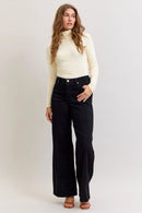Judy Blue HW Retro Wide Leg Black Denim Jeans