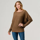 Long Dolman Sleeve Brushed Waffle Knit Top