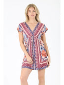 V Neck Dress with Kimono Sleeves- Blush