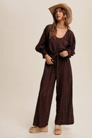 Eyelet Lace Wide Leg Jumpsuit