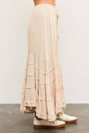 Tie Front Wave Tiered Skirt