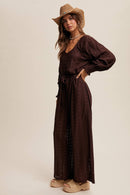 Eyelet Lace Wide Leg Jumpsuit