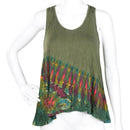 Half Tie-Dye Button Back Tank