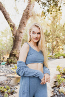 Comfy Boucle Bralette - Soft & Warm Comfort- Blue