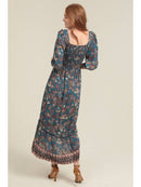 V Neck Twist Front Cut Out Hi Lo Maxi Dress W Slit