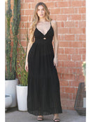 Twist Front Maxi Dress - Black