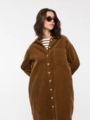 Corduroy Mini Shirt Dress