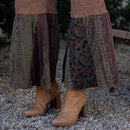 Bell Bottom Boho Pants in Crochet Sweater Fusion- Amber