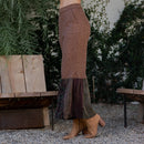 Bell Bottom Boho Pants in Crochet Sweater Fusion- Amber
