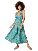 Long Sleeveless Summer Dress-Blue