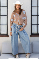 Mineral Washed Pleated Denim Pants