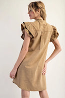 Snow Washed Button Down Mini Dress