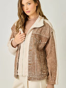 Denim Mixed Sherpa Jacket