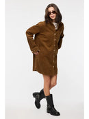 Corduroy Mini Shirt Dress