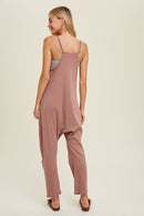 Ribbed Knit Jumpsuit w/ Pockets - Woodrose