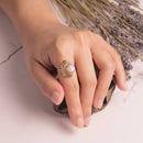 Brass Moonstone Full Moon Ring
