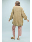 Open-Knit Chunky Sweater Cardigan