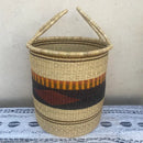 Bolga/Ghana Laundry Basket- Orange/ Brown