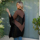 Boho Patchwork Kimono Shrug with Embroidery- Amber