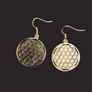 Lightweight Brass Gold Tone Flower of Life Earring
