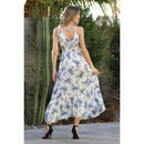 V Neck Ruffle Trim Wrap Maxi Dress