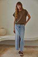 Over And Out Top- Coffee