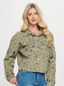 Bird Floral Print Jacket