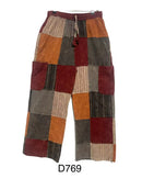 Cotton Multi Red Patchwork Mountain Pant