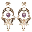 MOON PHASES MOTH EARRINGS