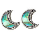 Abalone Shell Crescent Moon Studs