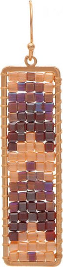 Multicolored Bead Woven Earrings