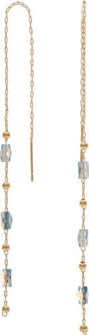 Gold Faceted Bead Thread Earring