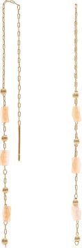 Gold Faceted Bead Thread Earring