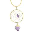 Web with Amethyst Point Pendant Necklace