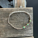 Hill Tribe Silver Bracelet with 3 Turquoise Oval