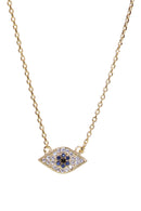 Gold Crystal Evil Eye Necklace