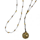 Brass Scroll Ball Necklace