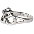 Om Burnished Silver Adjustable Ring
