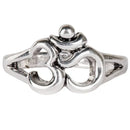 Om Burnished Silver Adjustable Ring