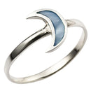 Sterling Silver Crescent Moon with Abalone Shell