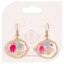 Dried Flower Round Earrings