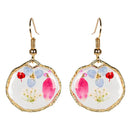 Dried Flower Round Earrings