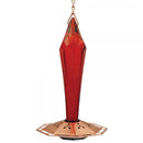 Faceted Ruby Glass Hummingbird Feeder