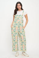 Whimsy Botanical Rainforest Print Overalls