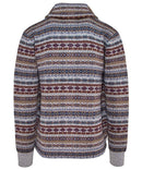 Wool Blend Fair Isle Cardigan - Heather Grey